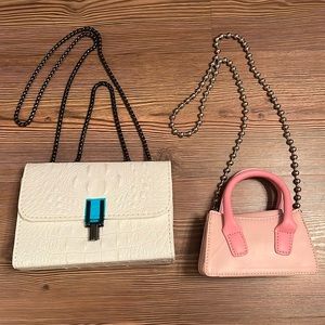 NWOT 2 Mini Purses - White and Pink